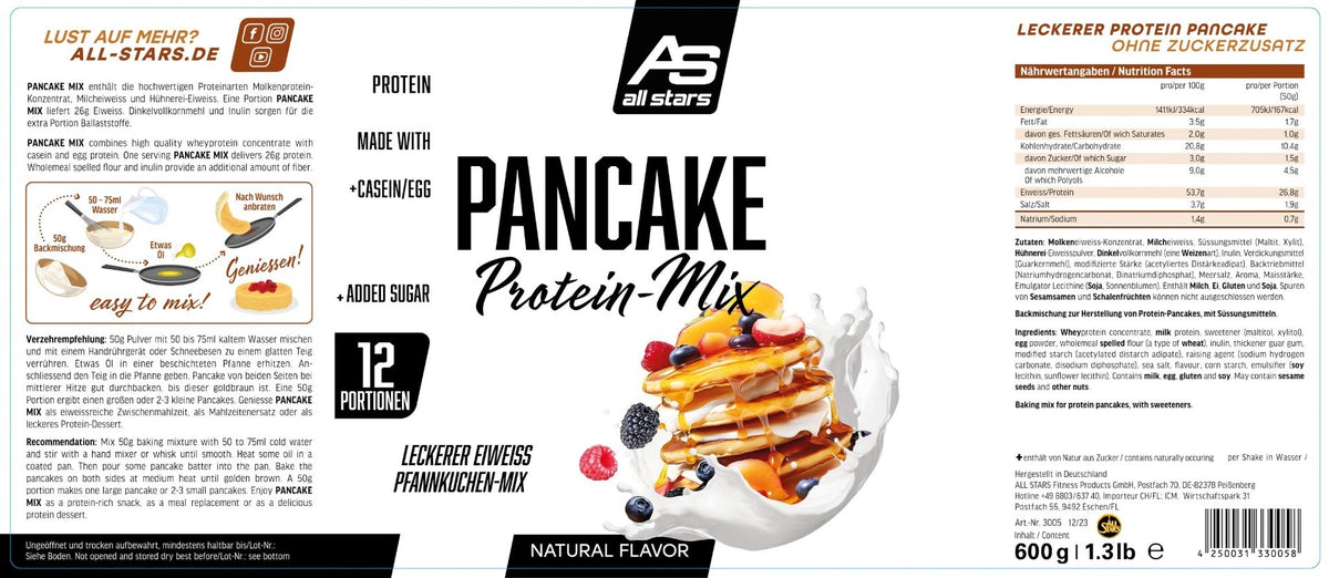 All Stars Protein Pancake 600g Dose