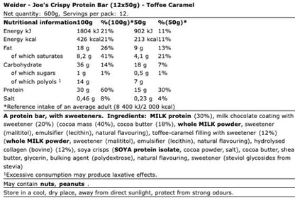 Weider Joe's Crispy Protein Bar 12 x 50g