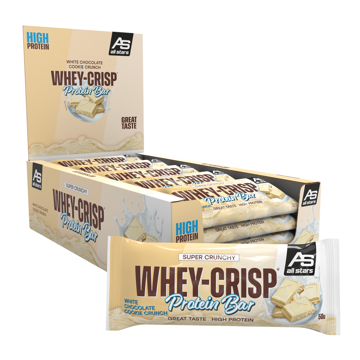 All Stars Whey-Crisp Protein Riegel 25 x 50g