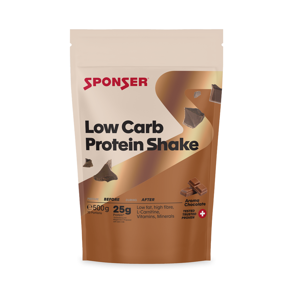 Sponser Low Carb Protein Shake 500g Beutel