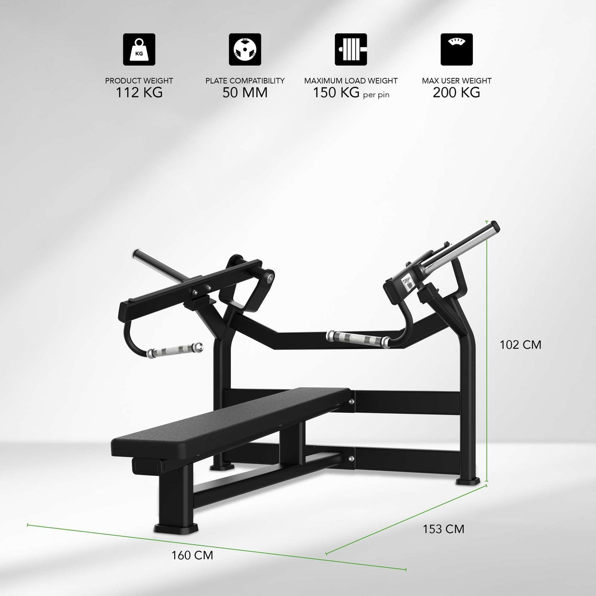 Tunturi Platinum Horizontal Chest Press - Plate Loaded