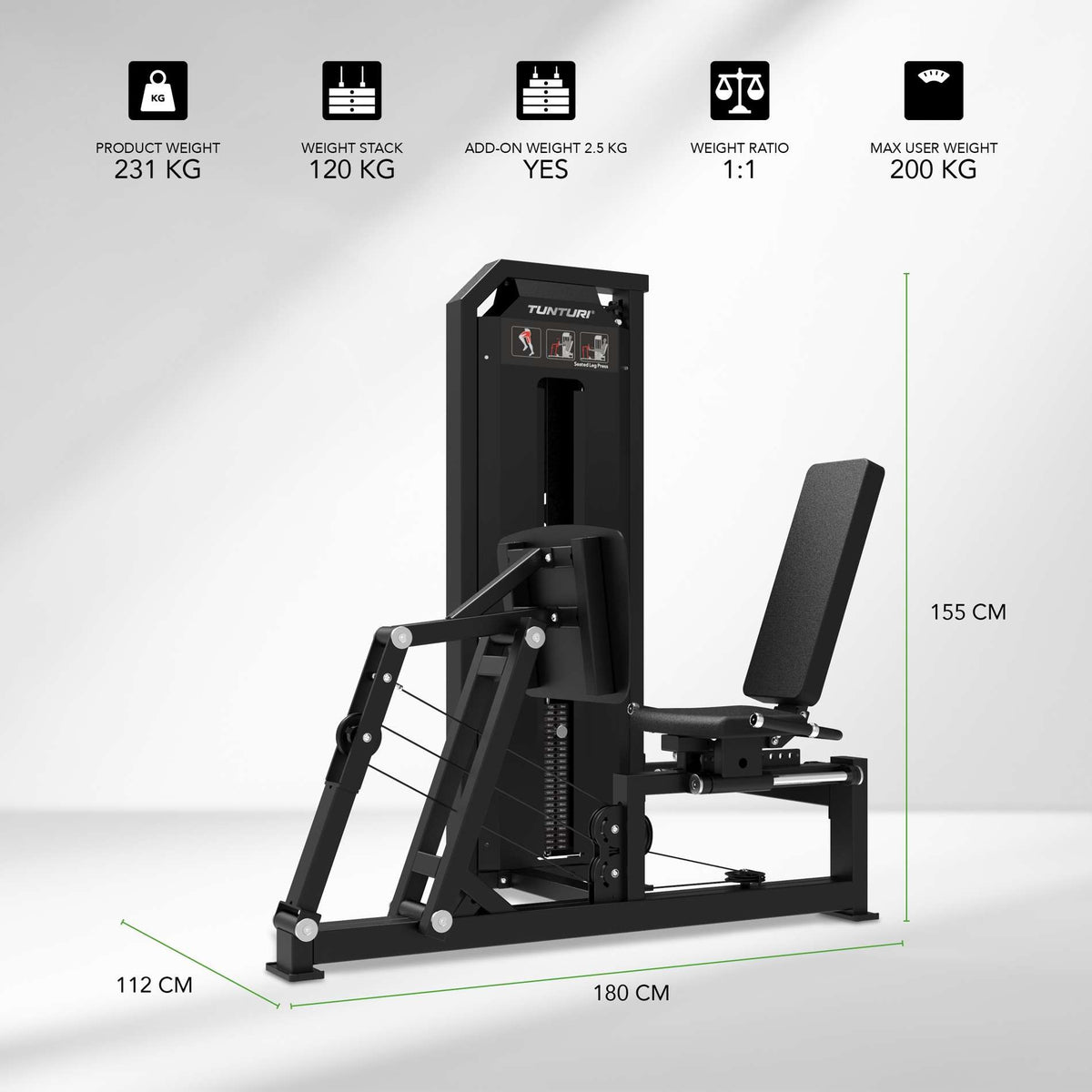 Tunturi Platinum Seated Leg Press - Selectorized
