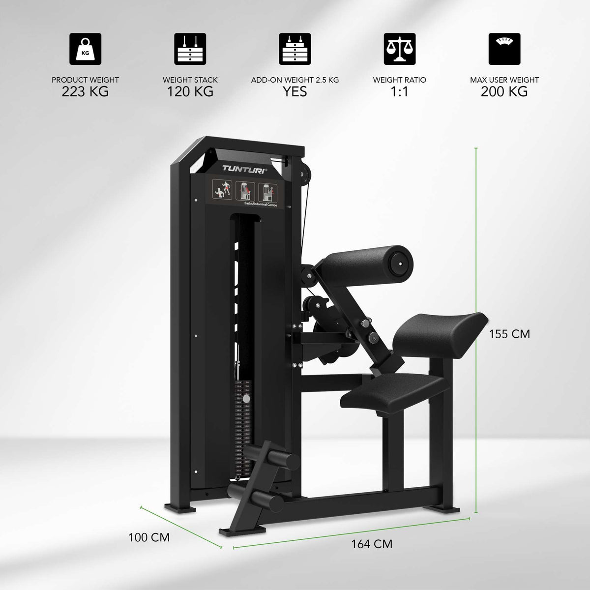 Tunturi Platinum Dual Back/Abdominal Combo - Selectorized (25PVS24000)