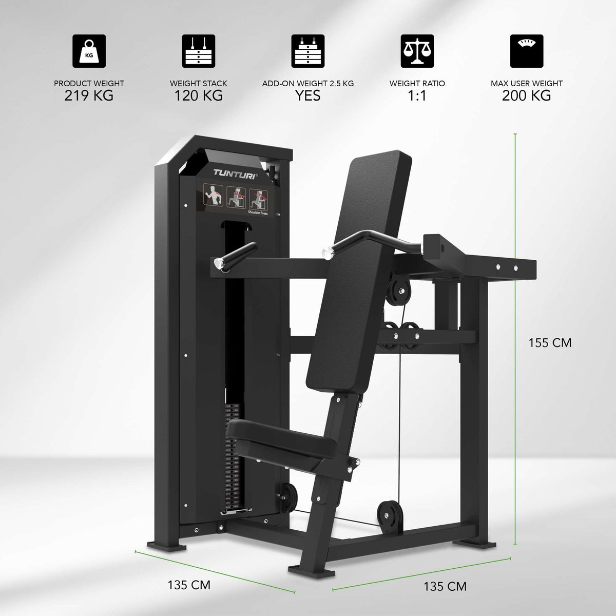 Tunturi Platinum Shoulder Press - Selectorized