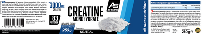 All Stars Creatin Monohydrat 250g Dose