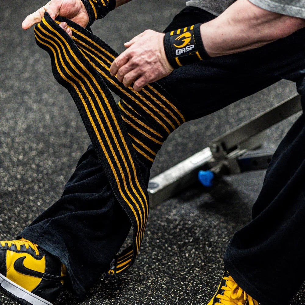 Gasp Knee Wraps, schwarz/flame