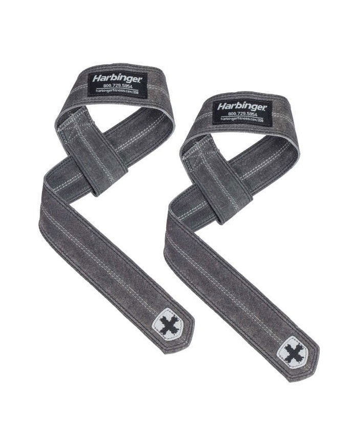 Harbinger Leather Lifting Straps, schwarz