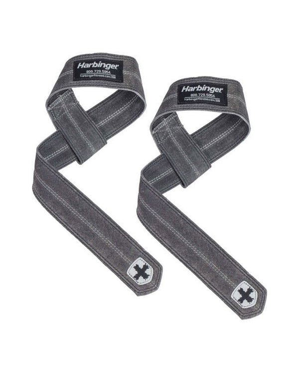 Harbinger Leather Lifting Straps, schwarz
