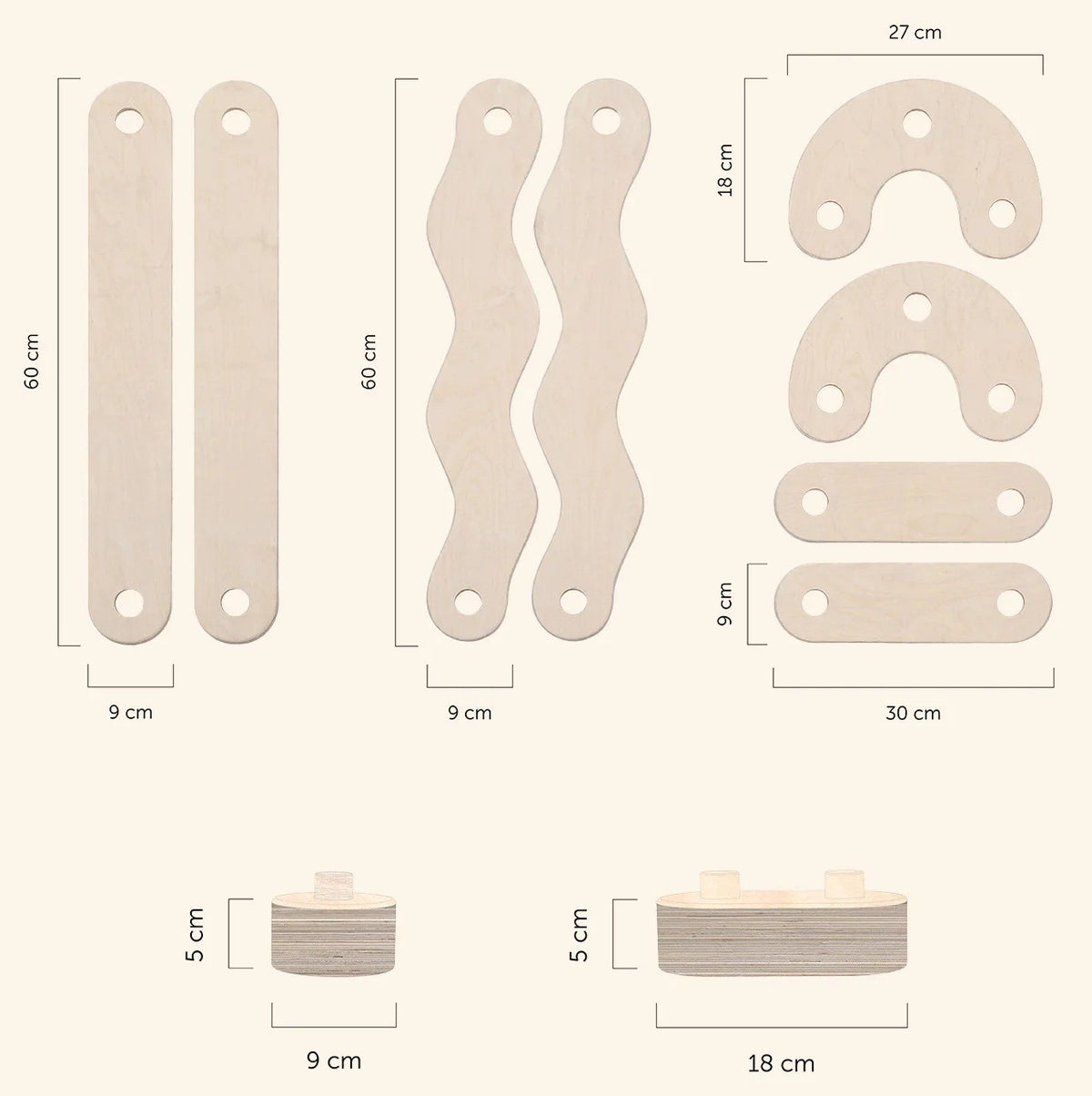 Fitwood Balancierbalken POLKU S - Birke