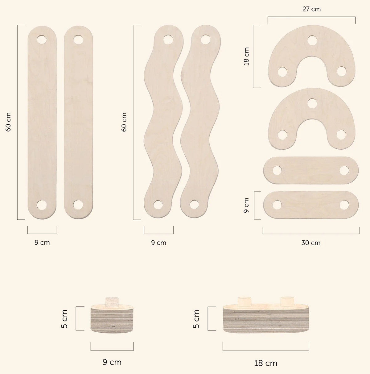 Fitwood Balancierbalken POLKU L - Birke