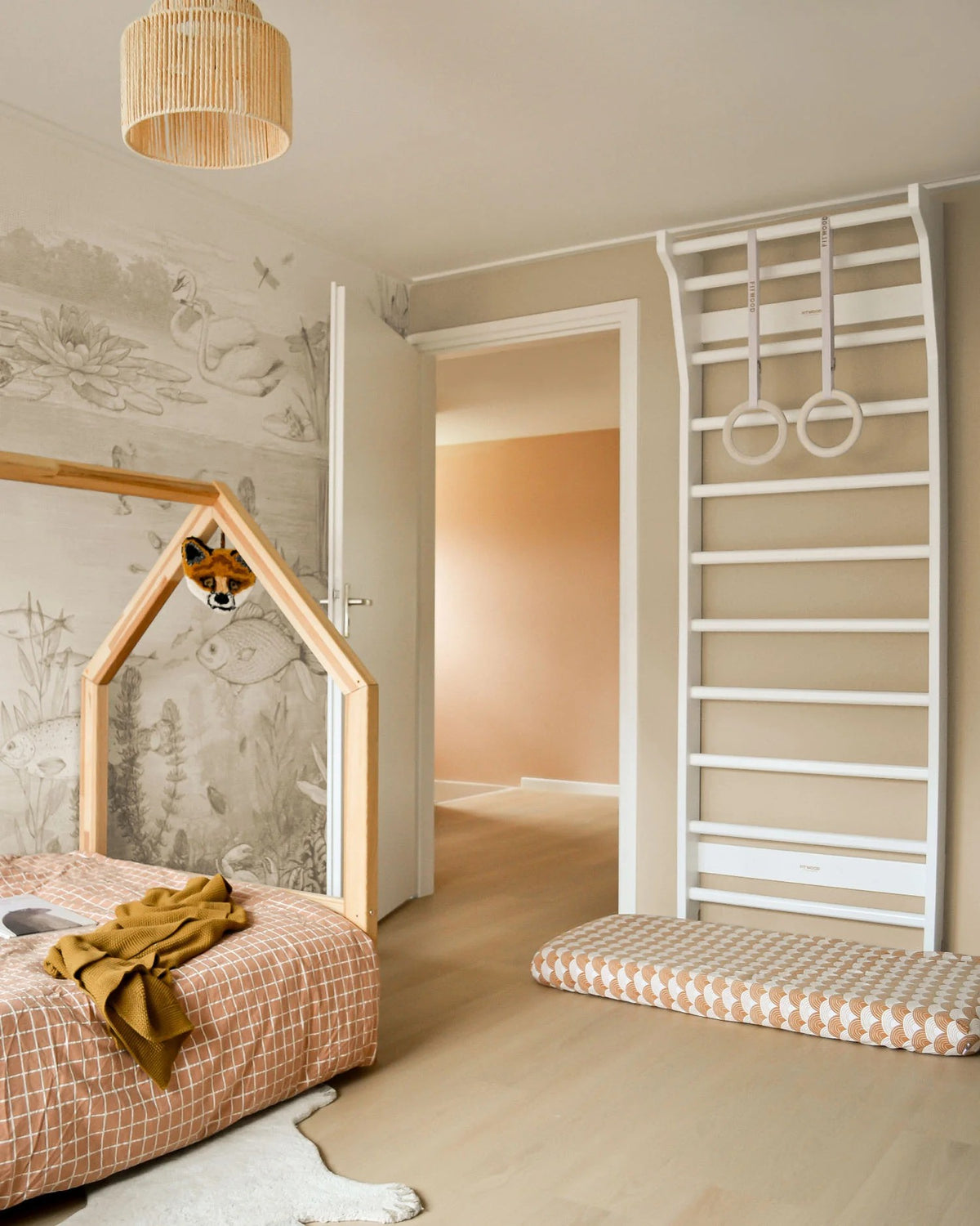 Fitwood Sprossenwand TAIMI Mini weisses Holz