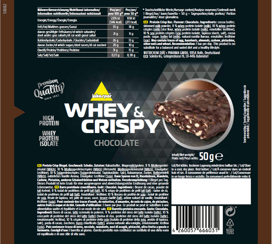Inkospor Whey & Crispy Riegel 25 x 50g