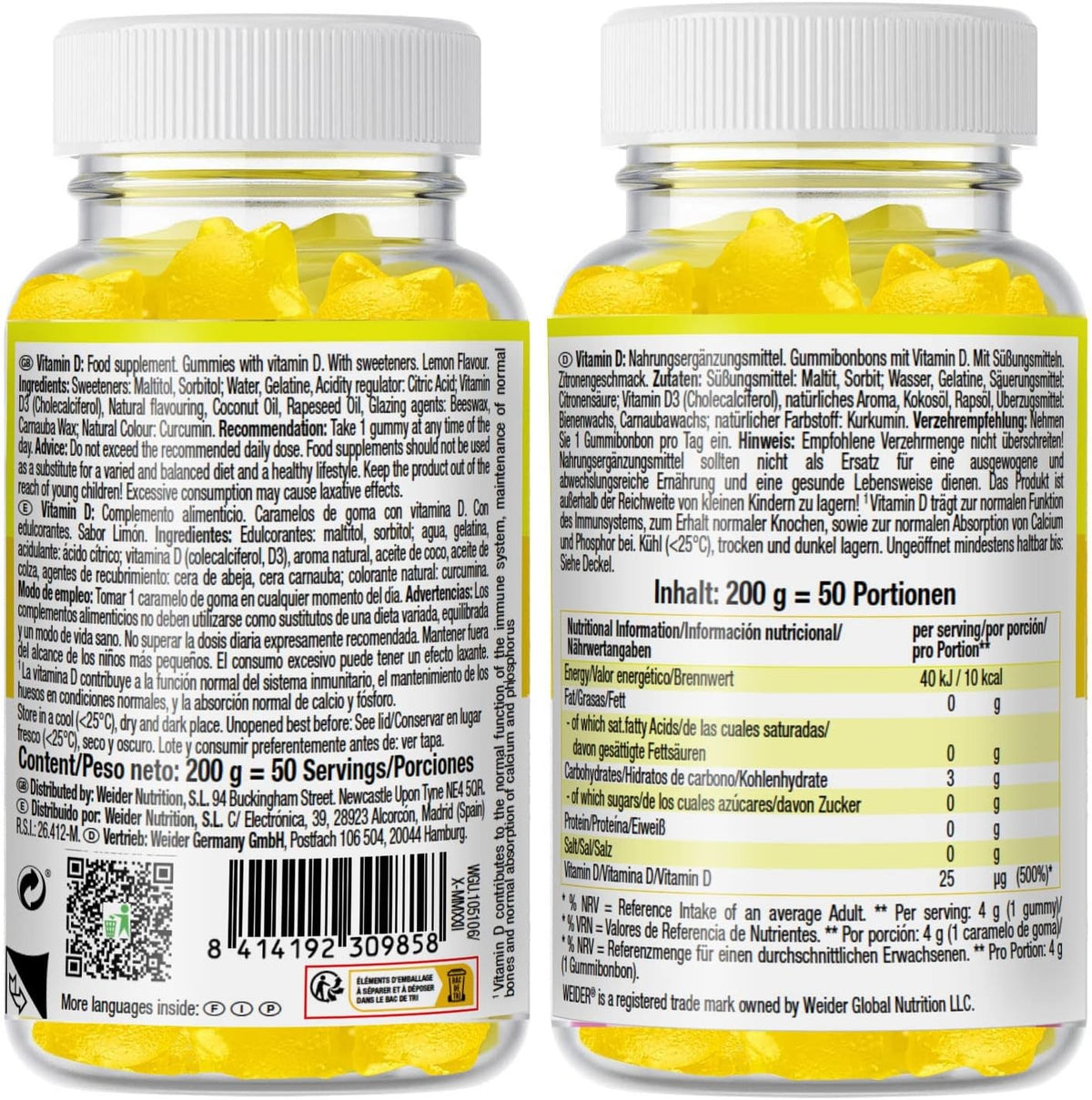 Weider Vitamin D Gummies 50 Stück