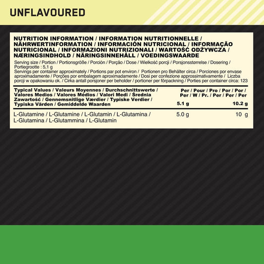 Optimum Nutrition Glutamin Pulver 630g Dose