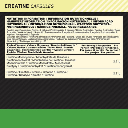 Optimum Nutrition Creatine 2500 (200 Kapseln)