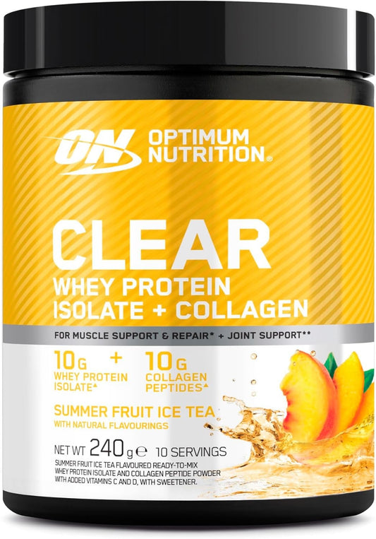 Optimum Nutrition Clear Whey Protein Isolate +Collagen 240g Dose