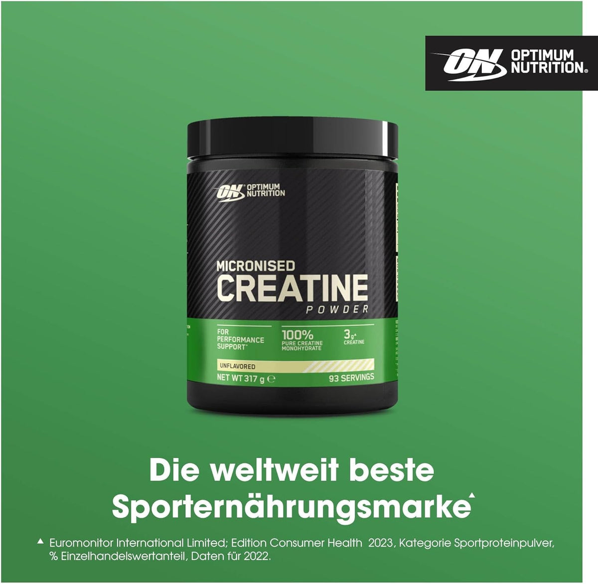 Optimum Nutrition Micronised Creatine Pulver 187g Dose