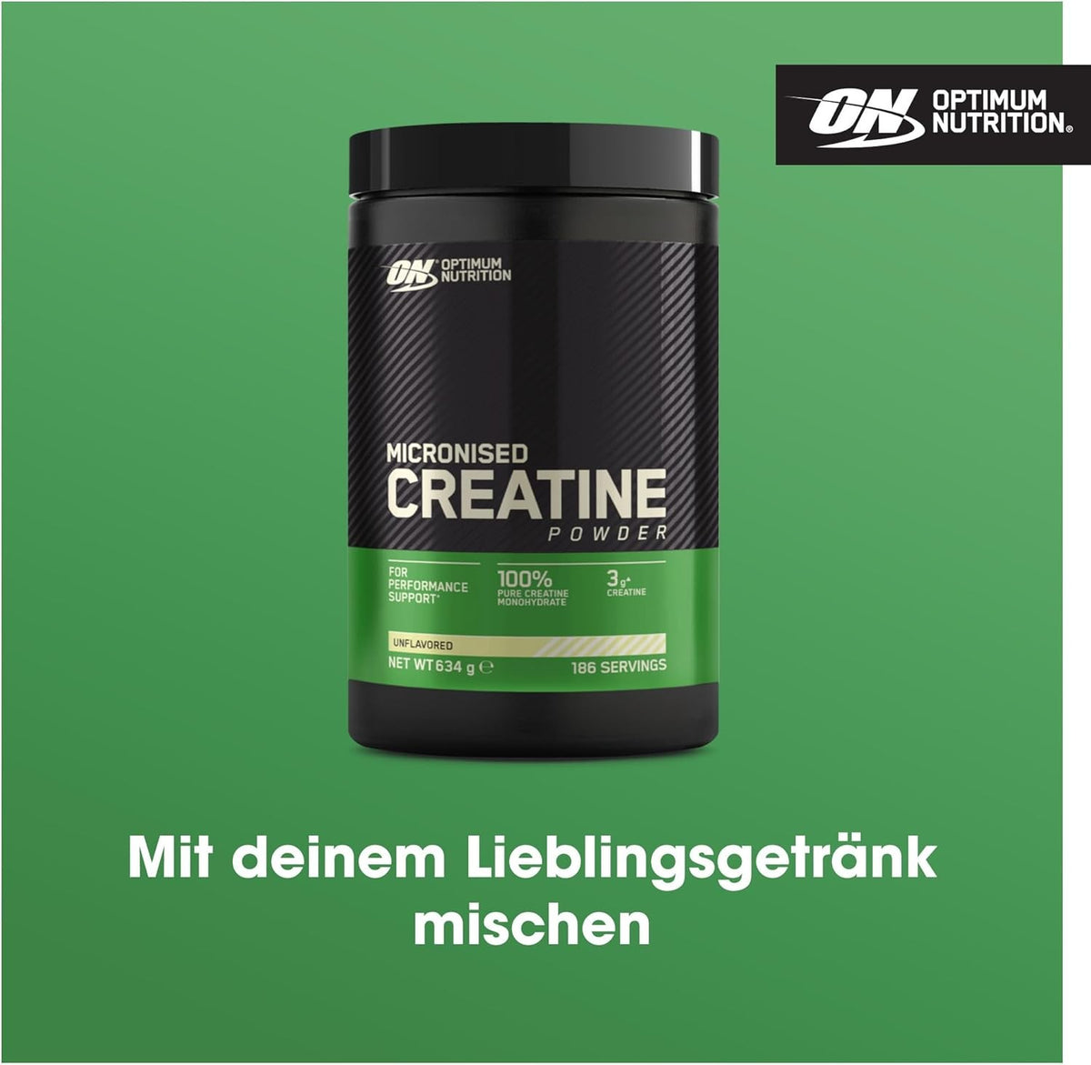 Optimum Nutrition Micronised Creatine Pulver 634g Dose