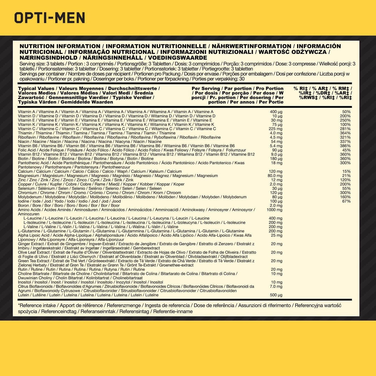 Optimum Nutrition Opti-Men Multivitamin 90 Tabletten