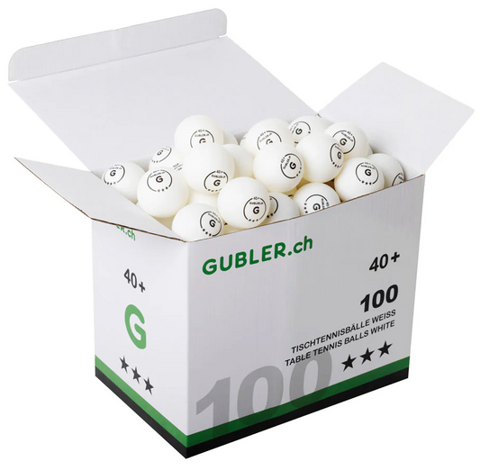 Gubler Tischtennisball 40 Cell-free 100 Bälle
