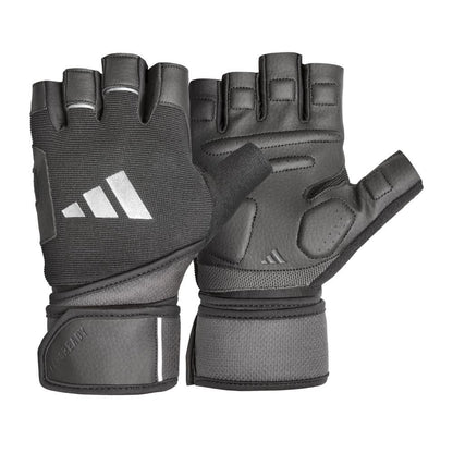 Adidas Trainingshandschuhe mit Handgelenksbandage, schwarz