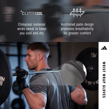 Adidas Trainingshandschuhe mit Handgelenksbandage, schwarz