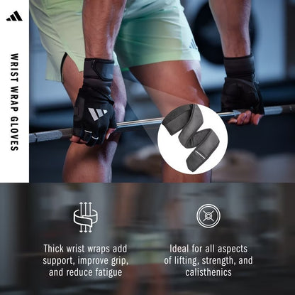 Adidas Trainingshandschuhe mit Handgelenksbandage, schwarz