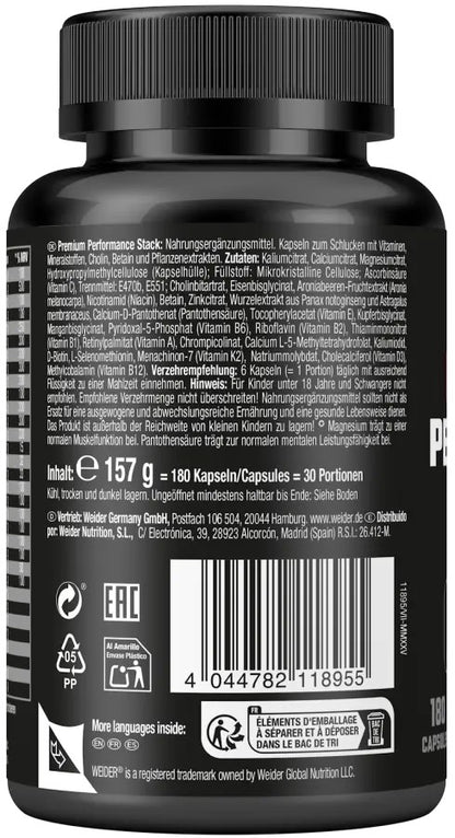 Weider Premium Performance Stack 180 Kapseln