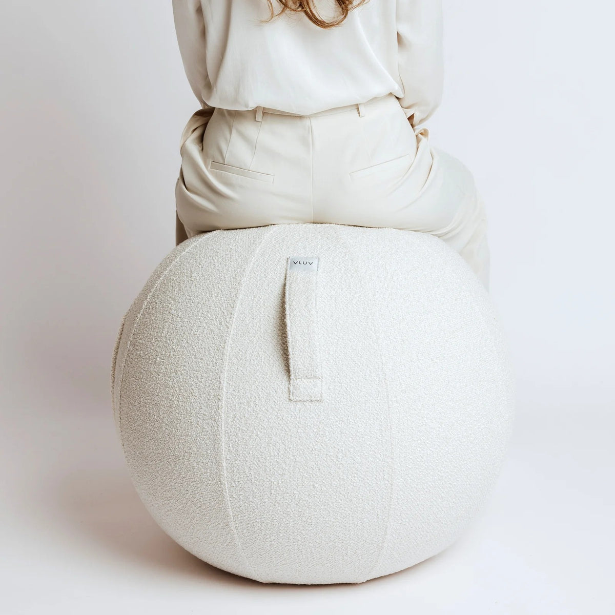 VLUV DIVA Stoff-Sitzball, Weiss, 60-65cm