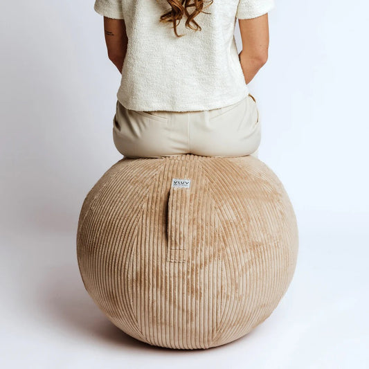 VLUV VLIP Breitcord-Sitzball, beige, 60-65cm