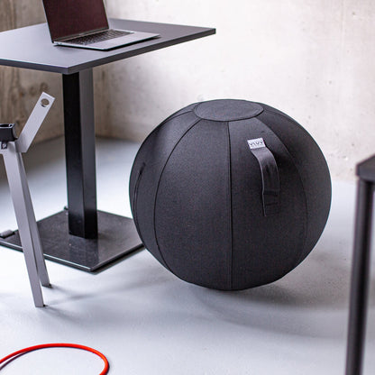 VLUV Leiv Stoff-Sitzball, schwarz, 60-65cm