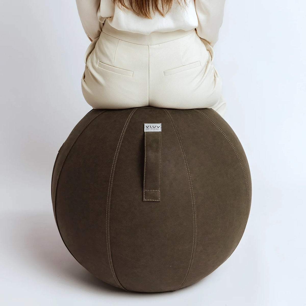 VLUV VEGA Kunstleder-Sitzball, Moss, 60-65cm