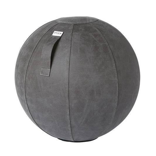 VLUV VEGA Kunstleder-Sitzball, Dark Grey, 60-65cm
