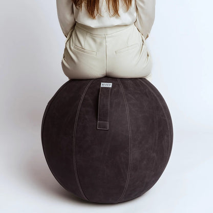 VLUV VEGA Kunstleder-Sitzball, Dark Grey, 60-65cm