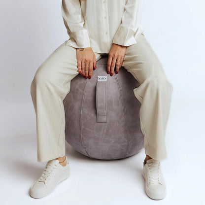 VLUV VEGA Kunstleder-Sitzball, Cement, 60-65cm
