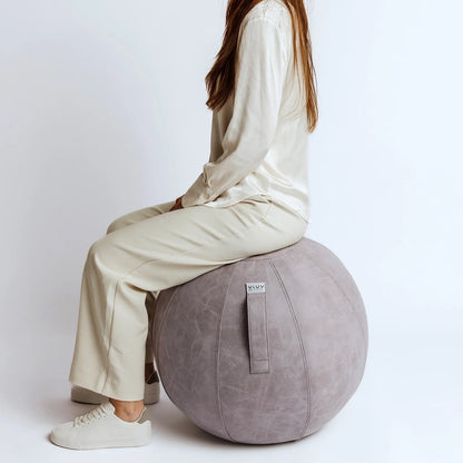 VLUV VEGA Kunstleder-Sitzball, Cement, 60-65cm