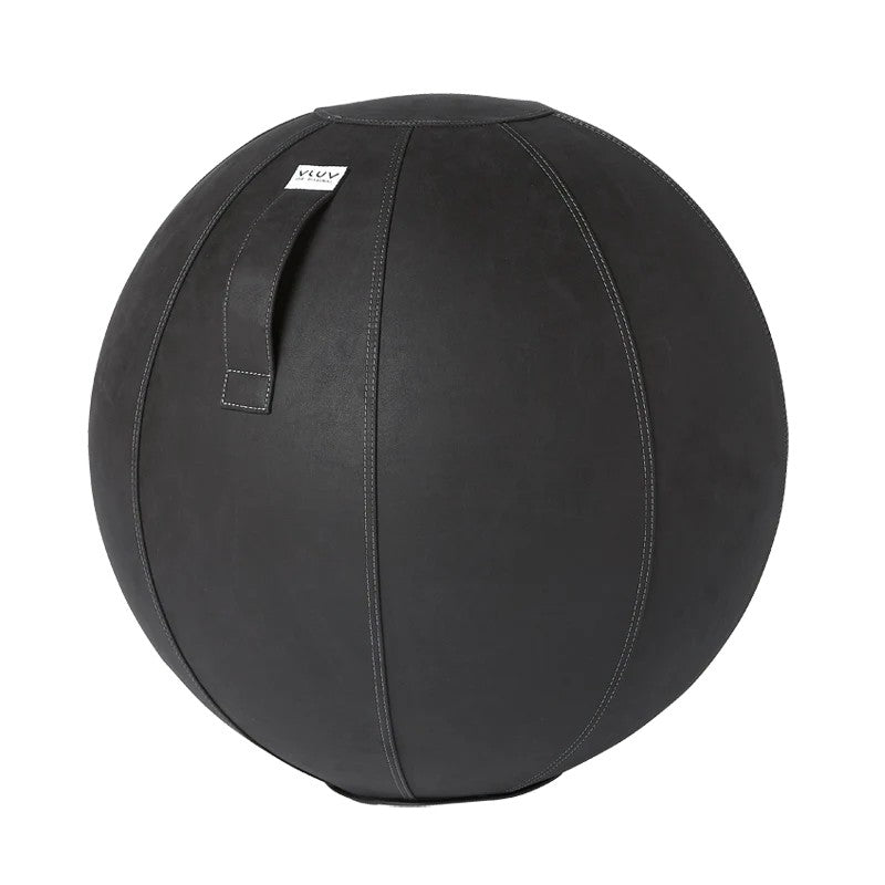 VLUV VEGA Kunstleder-Sitzball, schwarz, 60-65cm