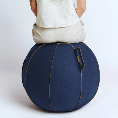 VLUV Velt Merino Wollfilz-Sitzball jeans-meliert/gold