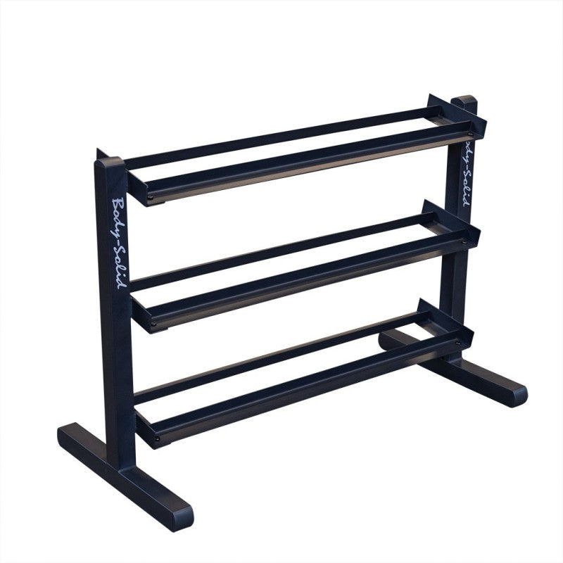 Body Solid Hexagon-Kurzhantelsatz 2-22,5kg inkl. Kurzhantelständer schmal