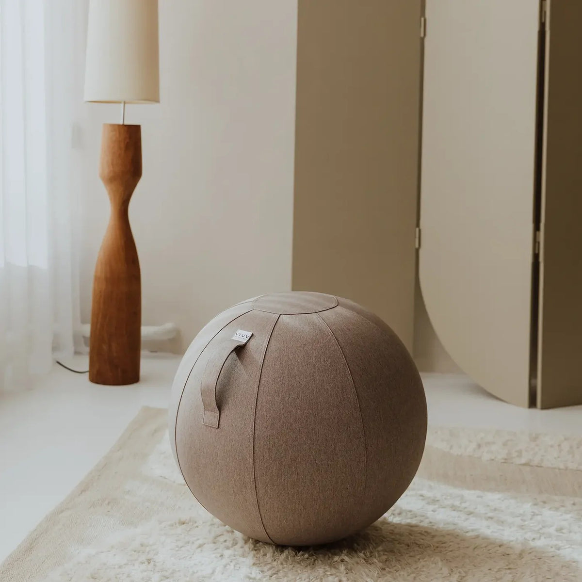 VLUV Leiv Stoff-Sitzball, stone beige, 60-65cm