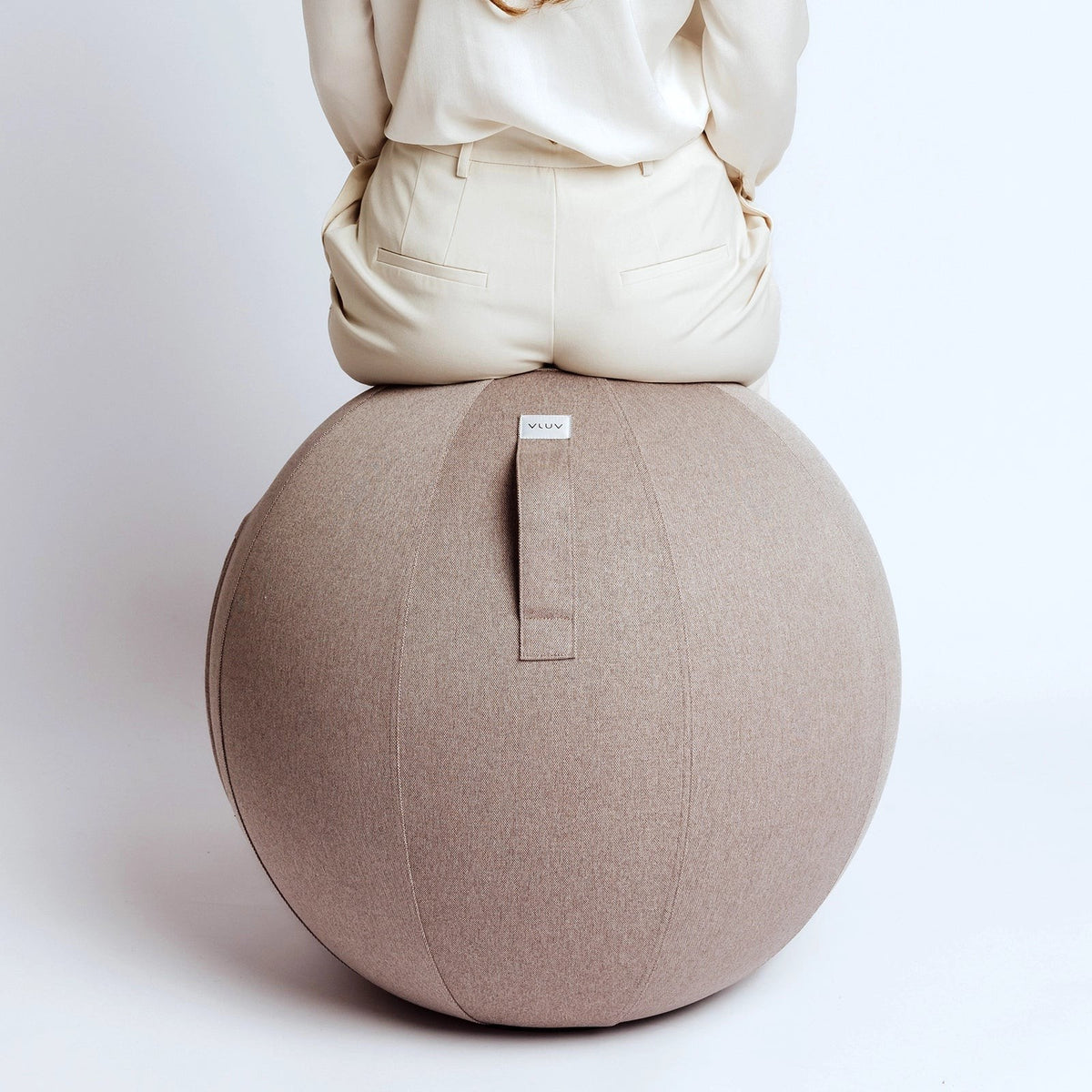 VLUV Leiv Stoff-Sitzball, stone beige, 60-65cm