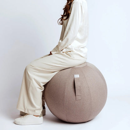 VLUV Leiv Stoff-Sitzball, stone beige, 60-65cm