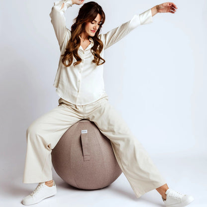 VLUV Leiv Stoff-Sitzball, stone beige, 60-65cm