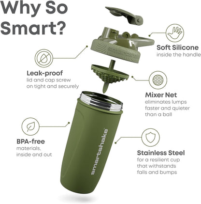 Smartshake Shaker Reforce Stainless Steel, 900ml, army grün