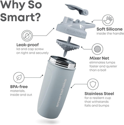 Smartshake Shaker Reforce Stainless Steel, 900ml, grau