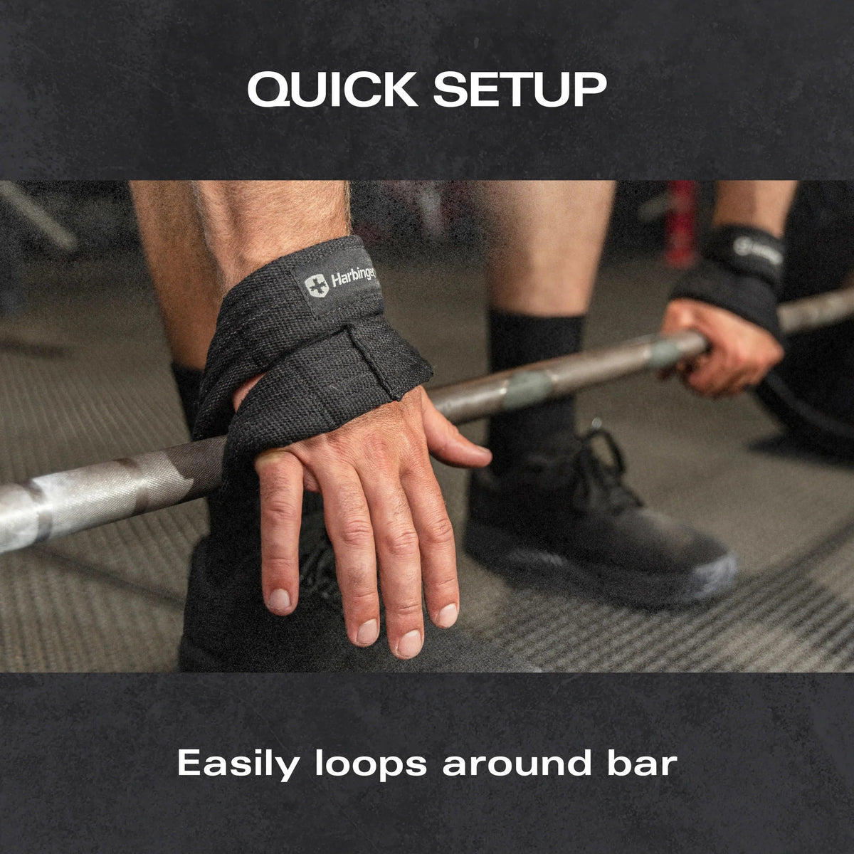 Harbinger Figure 8 Padded Lifting Straps, black