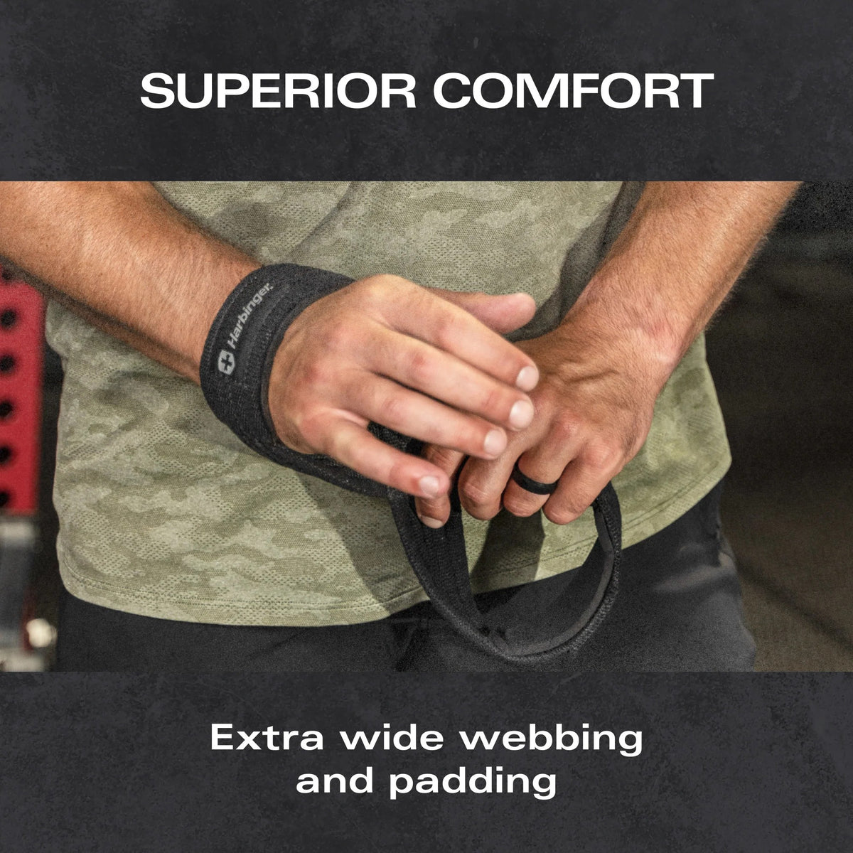 Harbinger Figure 8 Padded Lifting Straps, black