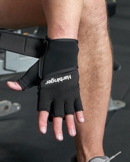 Harbinger Trainingshandschuhe mit Handgelenkbandage, schwarz