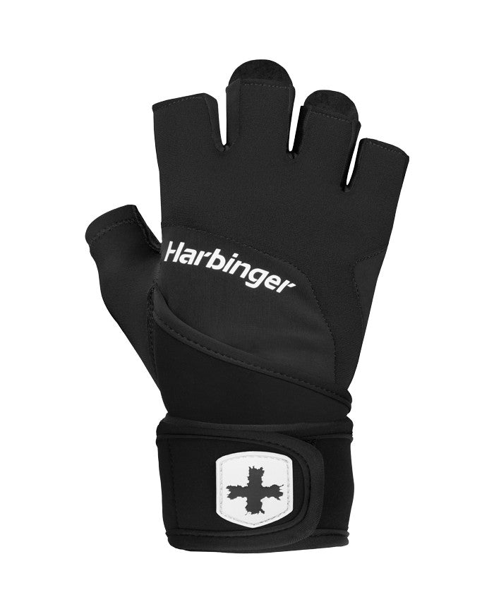 Harbinger Trainingshandschuhe mit Handgelenkbandage, schwarz