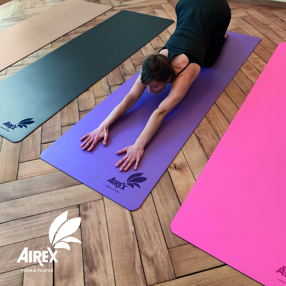 Airex Yogamatte ECO Grip anthrazit - L183 x B61 x D0,4cm